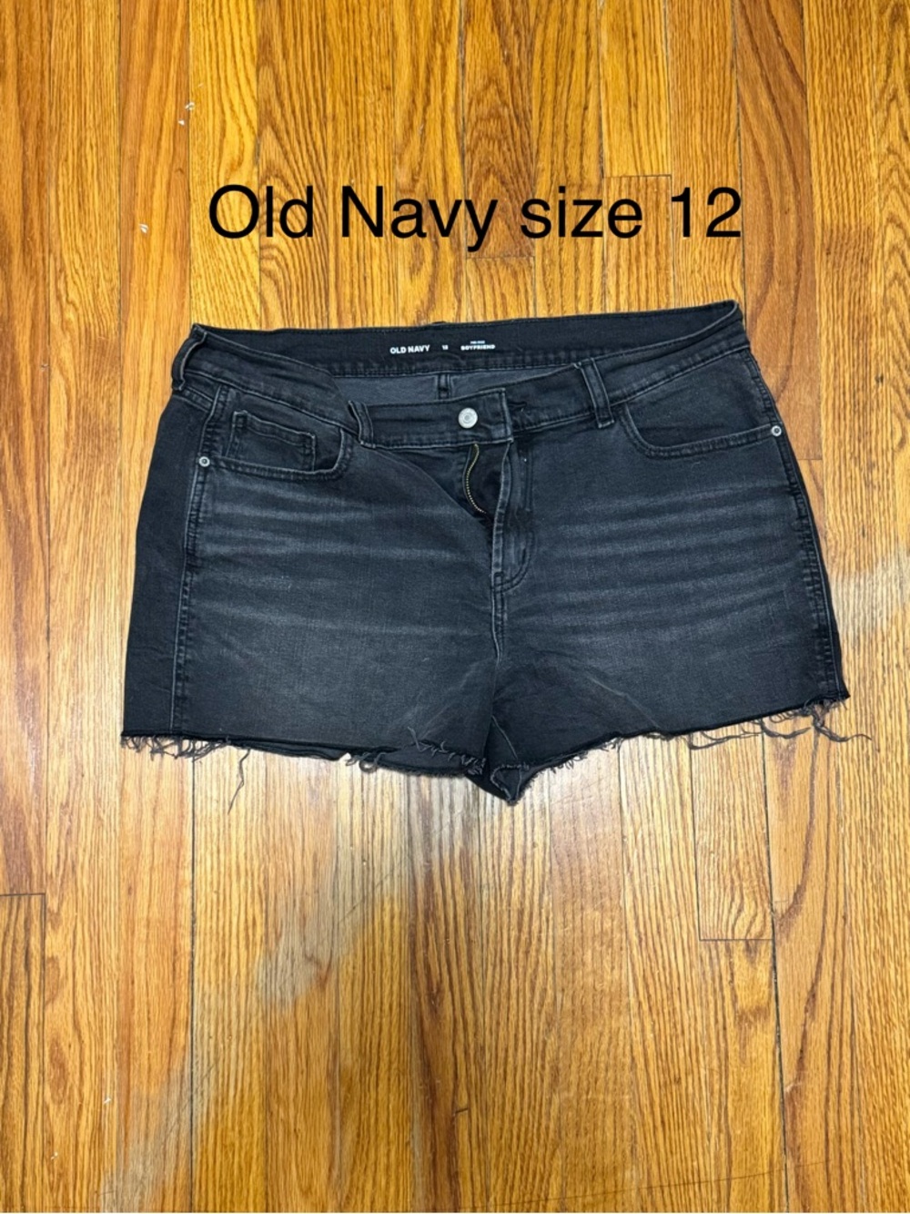 Old Navy Black Frayed Denim Shorts